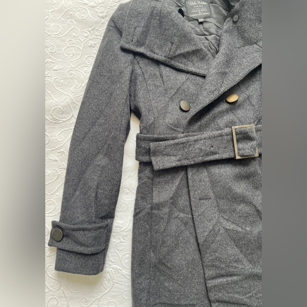 Aritzia Babaton Tulula Bromley Wool & Cashmere Gray Belted Pea Coat Size XS - Picture 6 of 12